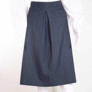 BANANA REPUBLIC: A-Line Pinstriped Navy Skirt with Pockets